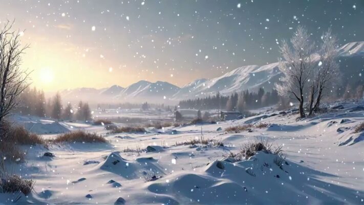 Moonlit Misty Mellow - Reflective Relaxation Lounge Soft | Lo-fi Winter Landscapes Mixes